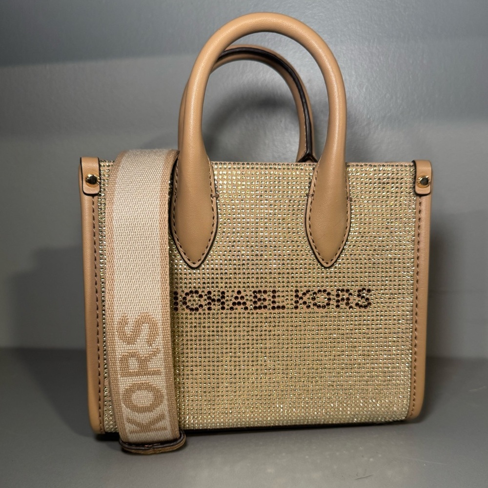 Michael Kors MIRELLA rhinestone gold XS shopper handbag